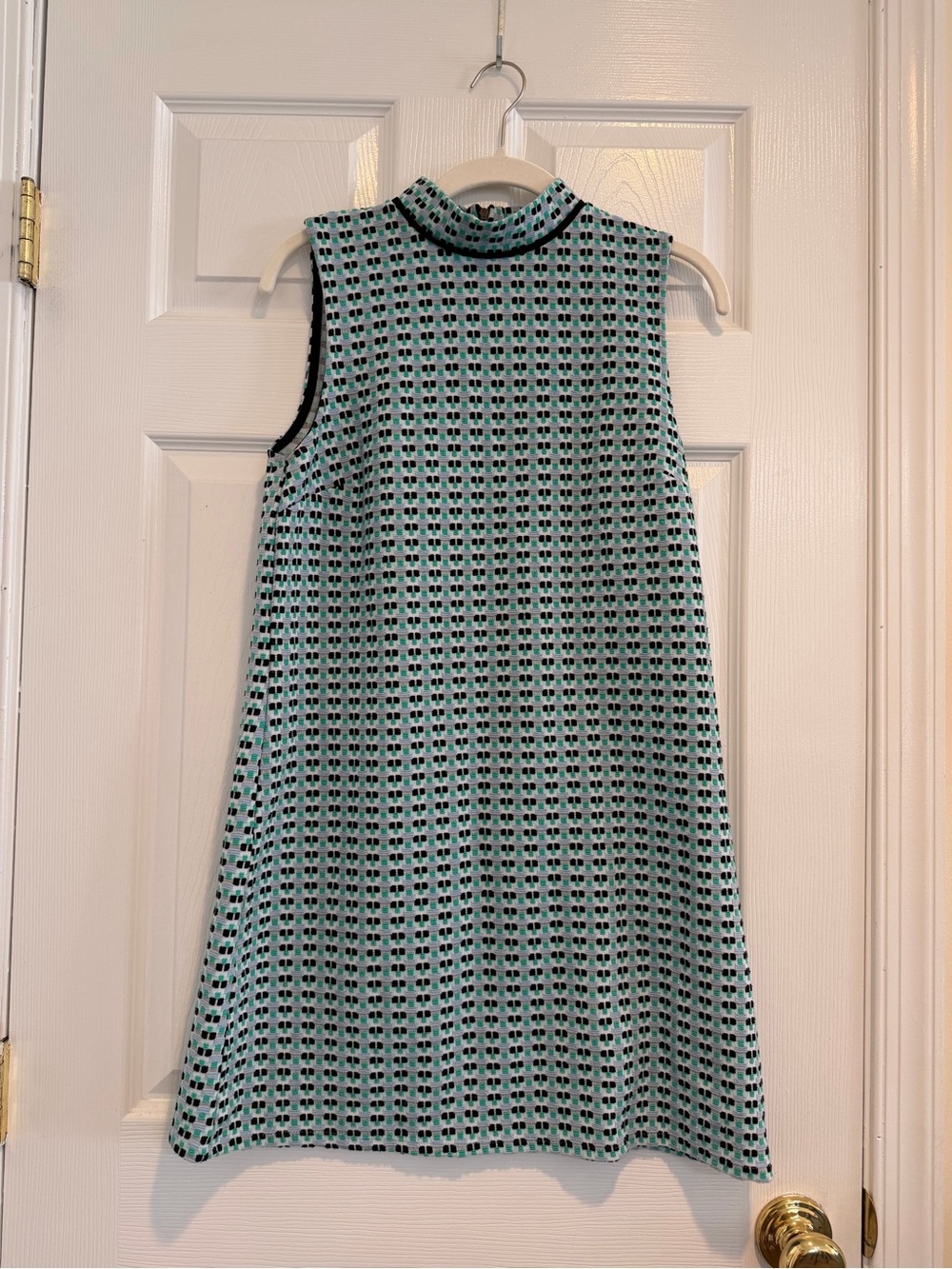 SFERA Collection Mint & Black Geometric Sleeveless Dress